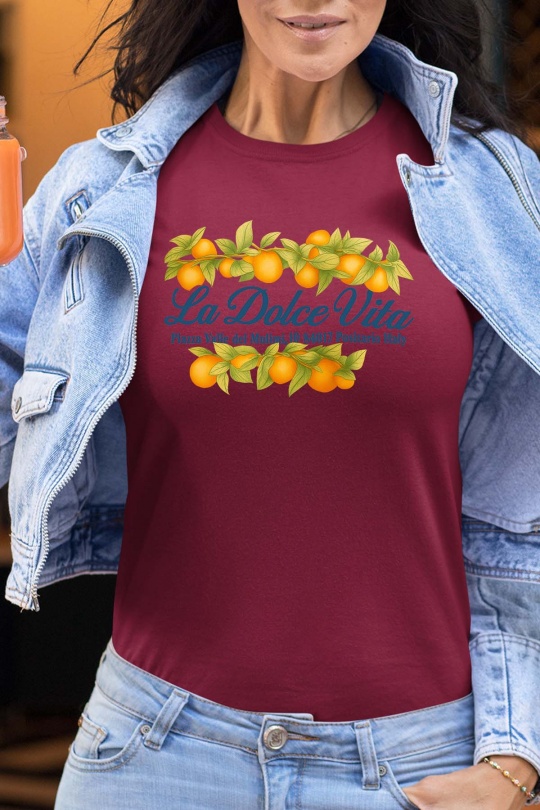 T-shirts Donna Burgundy Impression A La Demande I.A.L.D PIAZZA VALLE - TSHIRT FEMME Efashion Paris
