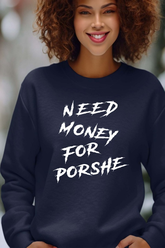 Sweats Femme Marine Impression A La Demande I.A.L.D NEED FOR PORSHE - SWEAT COL ROND FEMME Efashion Paris