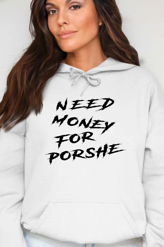 Felpa Donna White Impression A La Demande I.A.L.D NEED FOR PORSHE - SWEAT CAPUCHE FEMME Efashion Paris