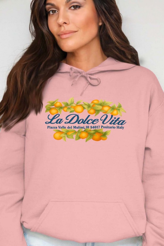 Sweats Femme Rose Impression A La Demande I.A.L.D PIAZZA VALLE - SWEAT CAPUCHE FEMME Efashion Paris