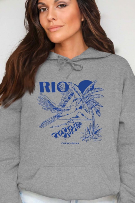 Felpa Donna Grey Impression A La Demande I.A.L.D RIO COPACABA - SWEAT CAPUCHE FEMME Efashion Paris