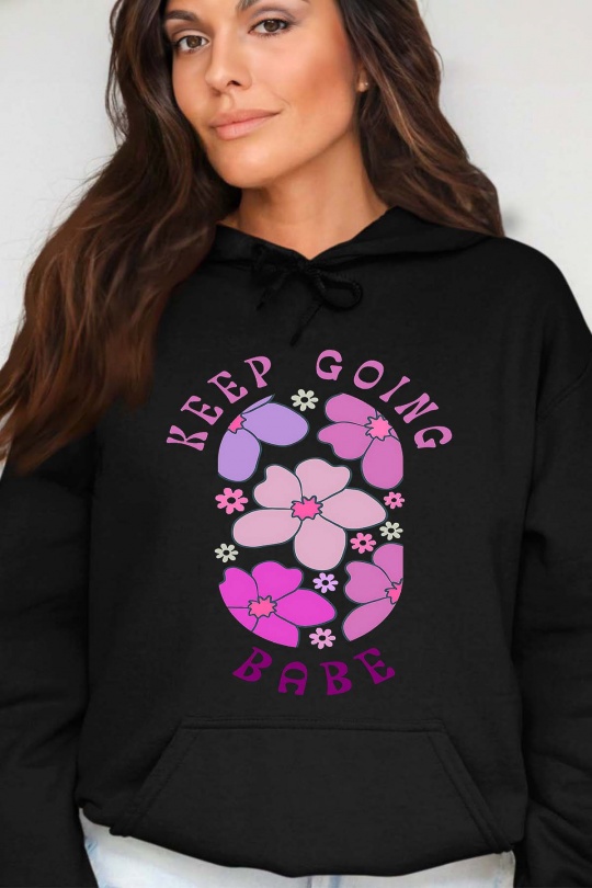 Felpa Donna Black Impression A La Demande I.A.L.D FLOWER HUSTLE - SWEAT CAPUCHE FEMME Efashion Paris