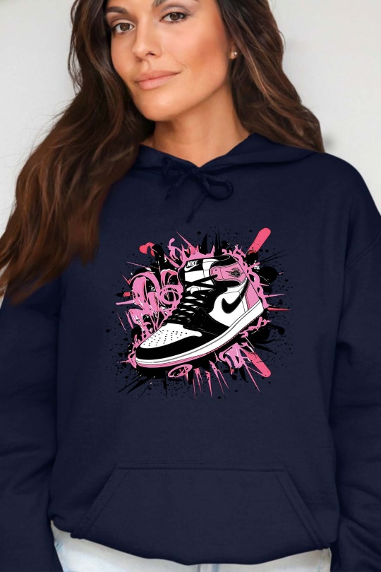 Felpa Donna Navy blue Impression A La Demande I.A.L.D FORCE PINK - SWEAT CAPUCHE FEMME Efashion Paris
