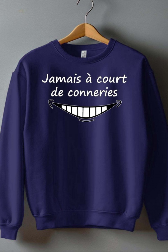Pulls Homme Marine Impression A La Demande I.A.L.D COURT CONNERIES - SWEAT COL ROND HOMME Efashion Paris
