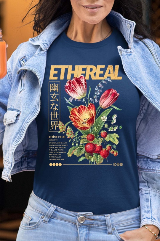 T-shirts Donna Navy blue Impression A La Demande I.A.L.D ETHE REAL - TSHIRT FEMME Efashion Paris