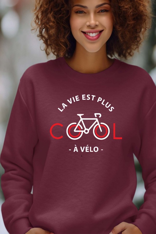Sudaderas Mujer Burgundy Impression A La Demande I.A.L.D COOL VELO JB - SWEAT COL ROND FEMME Efashion Paris