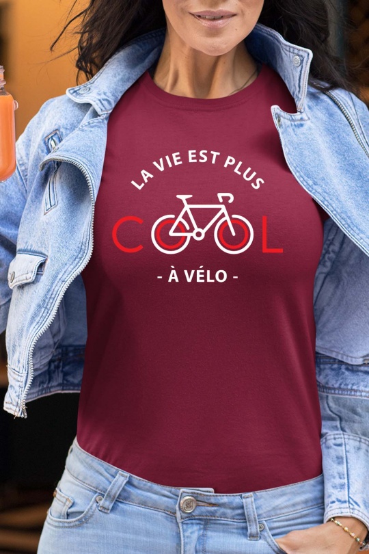 T-shirts Femme Bordeaux Impression A La Demande I.A.L.D COOL VELO JB - TSHIRT FEMME Efashion Paris