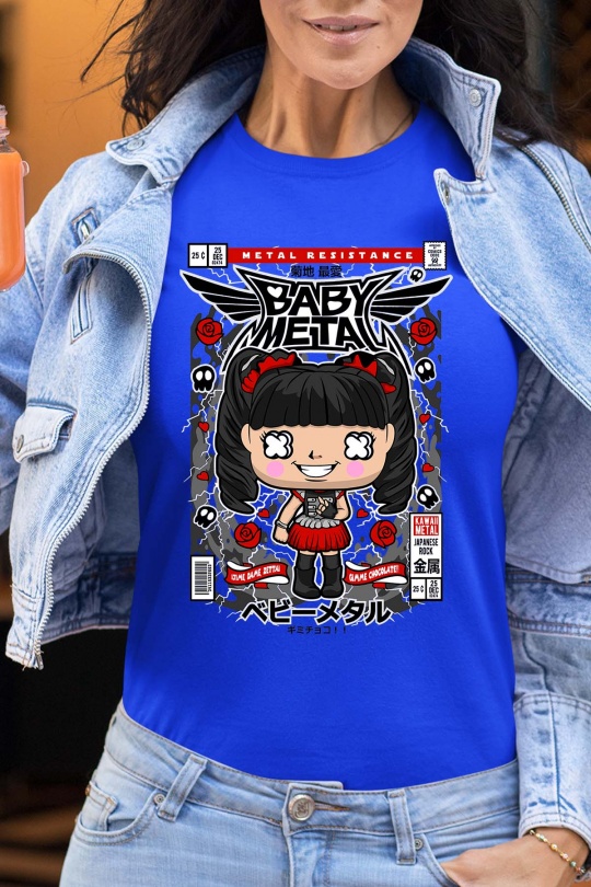 T-shirts Femme Bleu roi Impression A La Demande I.A.L.D FUNKO BABY METAL - TSHIRT FEMME Efashion Paris
