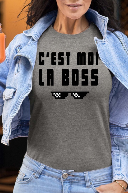 T-shirts Femme Gris Impression A La Demande I.A.L.D LA BOSS LUNETTE THUG - TSHIRT FEMME Efashion Paris