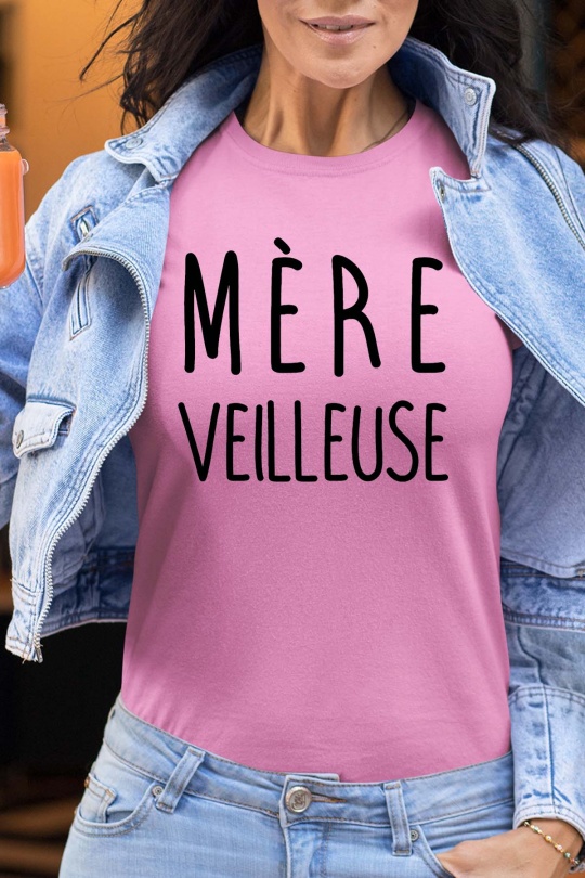 T-shirts Femme Rose Impression A La Demande I.A.L.D MOM VEILLEUSE - TSHIRT FEMME Efashion Paris