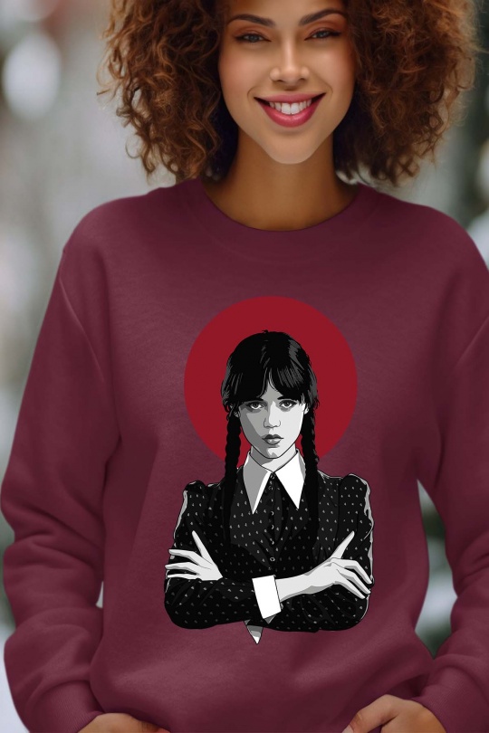Sweats Women Burgundy Impression A La Demande I.A.L.D LA BASE WEDNES - SWEAT COL ROND FEMME Efashion Paris