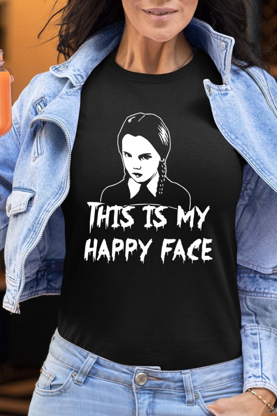 T-shirts Women Black Impression A La Demande I.A.L.D HAPPY FACE WED - TSHIRT FEMME Efashion Paris