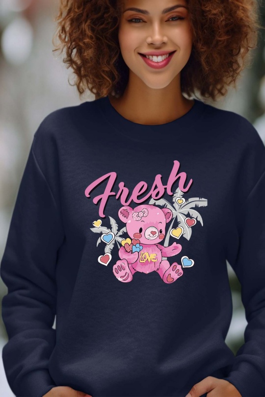 Sweats Femme Marine Impression A La Demande I.A.L.D FRESH COEUR - SWEAT COL ROND FEMME Efashion Paris