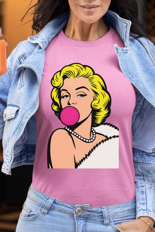 T-shirts Donna Pink Impression A La Demande I.A.L.D BUBBLE ICON - TSHIRT FEMME Efashion Paris