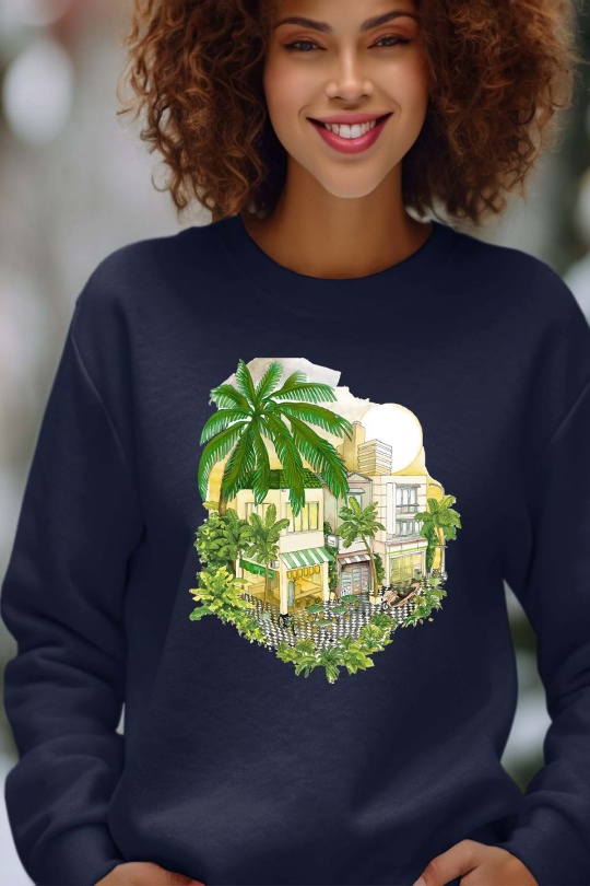 Sudaderas Mujer Navy blue Impression A La Demande I.A.L.D BLANCA C - SWEAT COL ROND FEMME Efashion Paris