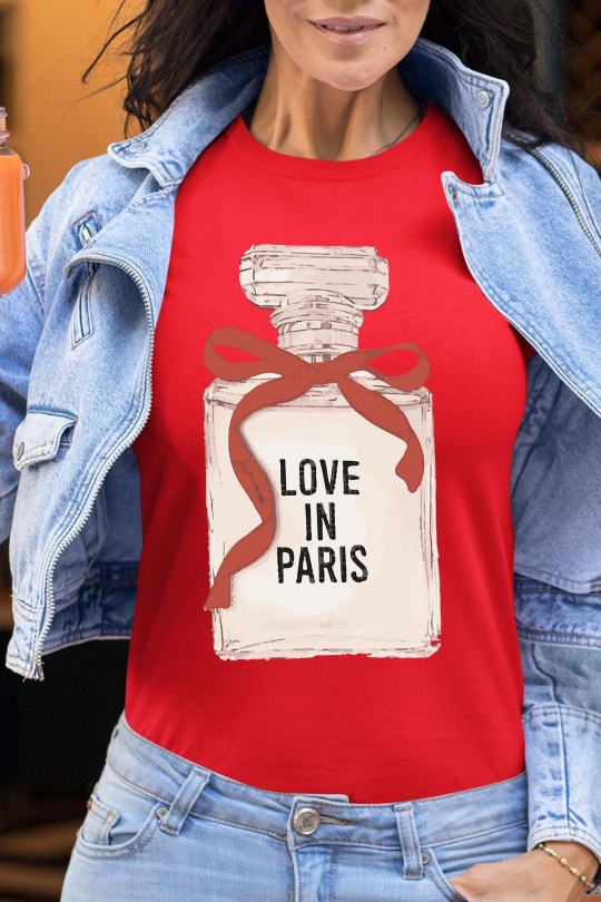 T-shirts Donna Red Impression A La Demande I.A.L.D LOVE IN PARIS BOTTLE - TSHIRT FEMME Efashion Paris