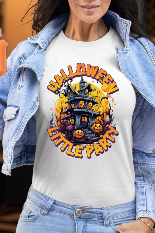 T-shirts Femme Blanc Impression A La Demande I.A.L.D HALLOWEEN LITTLE PARTY - TSHIRT FEMME Efashion Paris