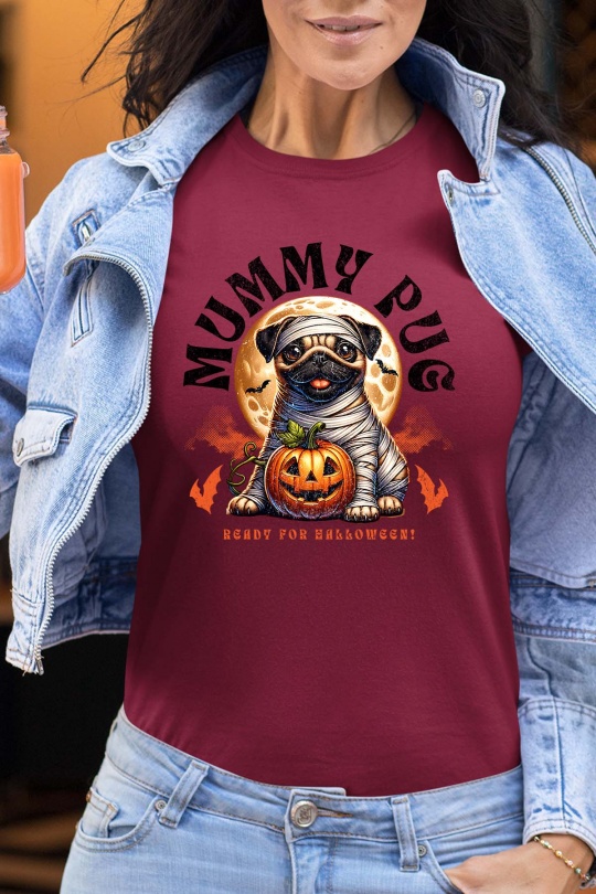 T-shirts Femme Bordeaux Impression A La Demande I.A.L.D MUMMY PUG - TSHIRT FEMME Efashion Paris