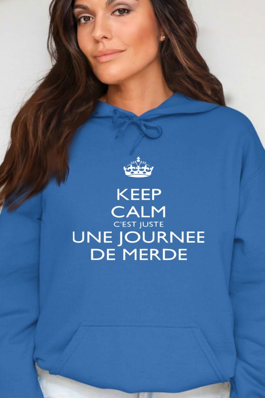 Sweats Women Black Impression A La Demande I.A.L.D KEEP CALM JOURNEE - SWEAT CAPUCHE FEMME Efashion Paris
