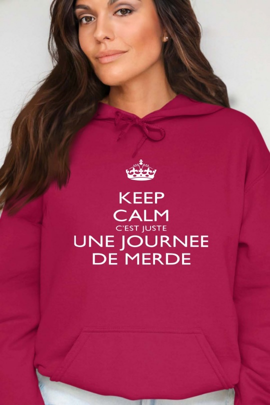 Sweats Women Black Impression A La Demande I.A.L.D KEEP CALM JOURNEE - SWEAT CAPUCHE FEMME Efashion Paris
