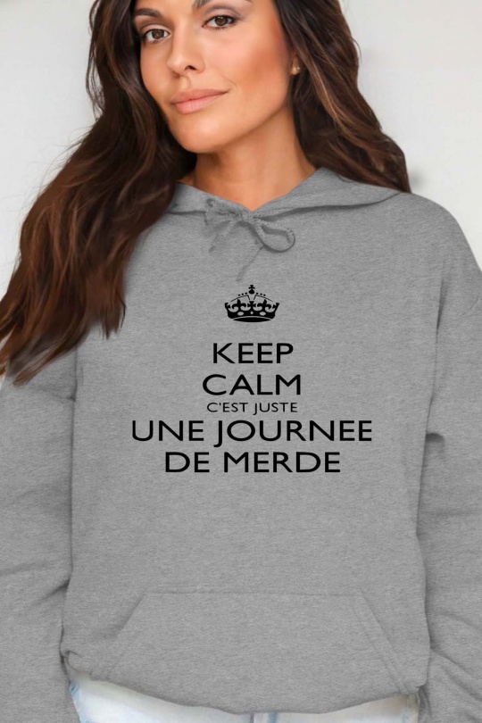 Sweats Women Black Impression A La Demande I.A.L.D KEEP CALM JOURNEE - SWEAT CAPUCHE FEMME Efashion Paris