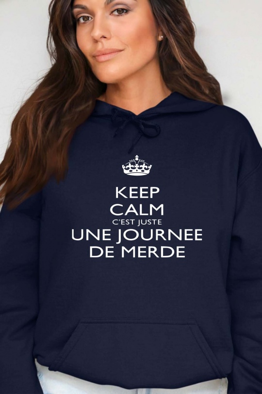 Sweats Women Black Impression A La Demande I.A.L.D KEEP CALM JOURNEE - SWEAT CAPUCHE FEMME Efashion Paris
