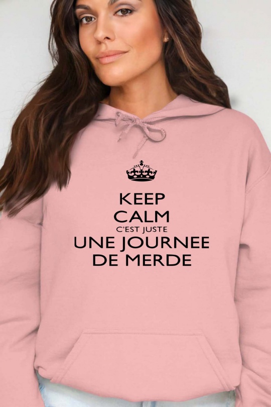 Sweats Women Black Impression A La Demande I.A.L.D KEEP CALM JOURNEE - SWEAT CAPUCHE FEMME Efashion Paris