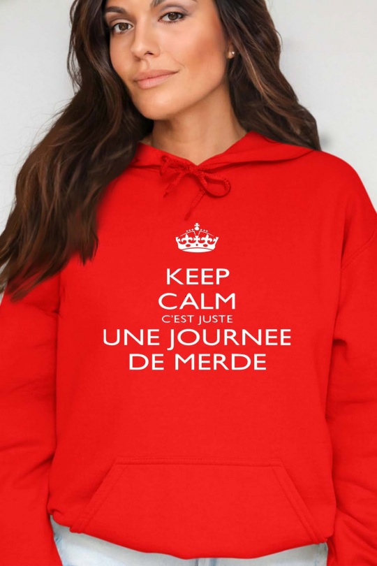 Sweats Women Black Impression A La Demande I.A.L.D KEEP CALM JOURNEE - SWEAT CAPUCHE FEMME Efashion Paris