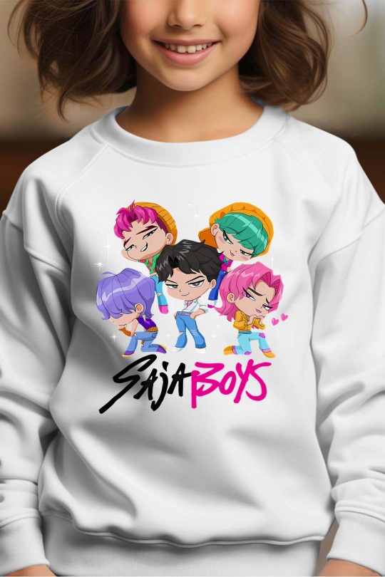 Tops Kid & Babies White Impression A La Demande I.A.L.D MINI SAJA BOYS - SWEAT COL ROND FILLE Efashion Paris