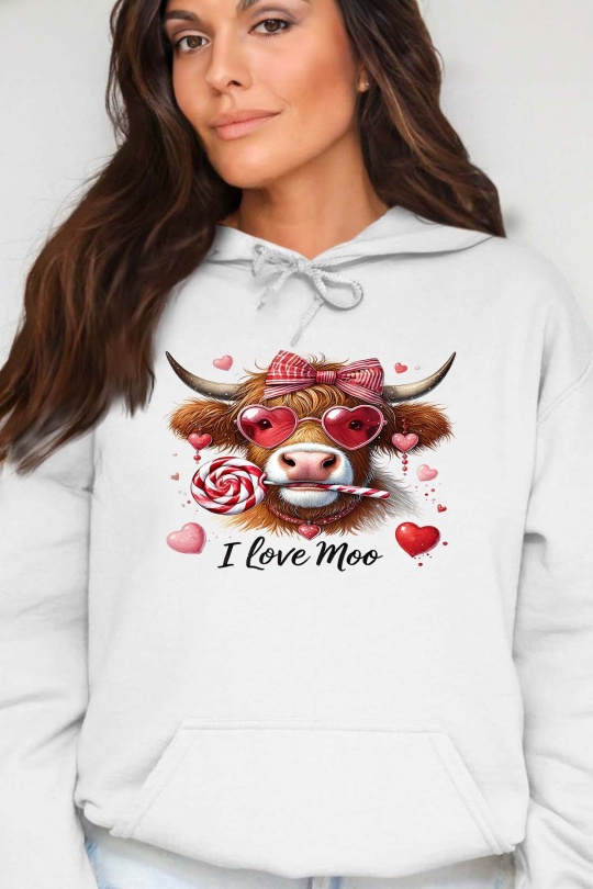 Sudaderas Mujer Navy blue Impression A La Demande I.A.L.D I LOVE MOO - SWEAT CAPUCHE FEMME Efashion Paris