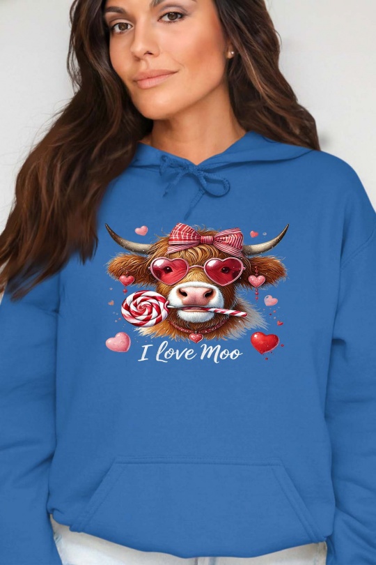 Sudaderas Mujer Navy blue Impression A La Demande I.A.L.D I LOVE MOO - SWEAT CAPUCHE FEMME Efashion Paris