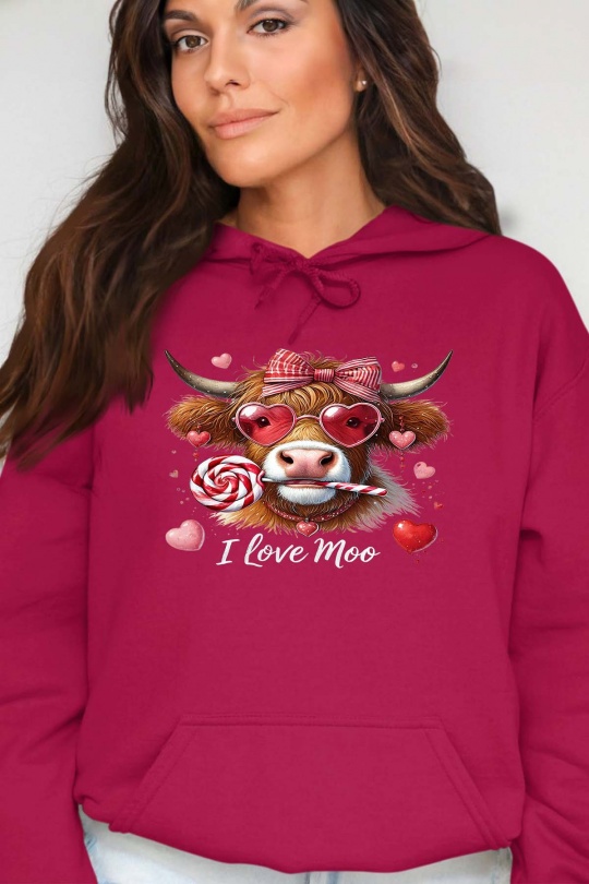 Sudaderas Mujer Navy blue Impression A La Demande I.A.L.D I LOVE MOO - SWEAT CAPUCHE FEMME Efashion Paris