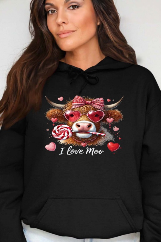 Sudaderas Mujer Navy blue Impression A La Demande I.A.L.D I LOVE MOO - SWEAT CAPUCHE FEMME Efashion Paris