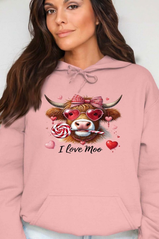 Sudaderas Mujer Navy blue Impression A La Demande I.A.L.D I LOVE MOO - SWEAT CAPUCHE FEMME Efashion Paris