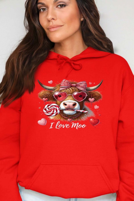 Sudaderas Mujer Navy blue Impression A La Demande I.A.L.D I LOVE MOO - SWEAT CAPUCHE FEMME Efashion Paris