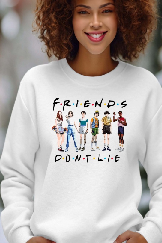 Sweats Femme Blanc Impression A La Demande I.A.L.D FRIENDS DONT - SWEAT COL ROND FEMME Efashion Paris