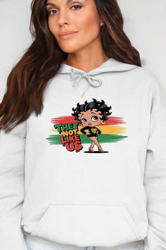 Sweats Femme Blanc Impression A La Demande I.A.L.D BETTY NOT LIKE US - SWEAT CAPUCHE FEMME Efashion Paris