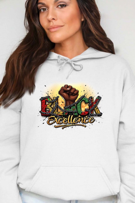 Sweats Femme Blanc Impression A La Demande I.A.L.D BLACK EX CHAIN - SWEAT CAPUCHE FEMME Efashion Paris