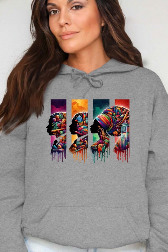 Sweats Femme Blanc Impression A La Demande I.A.L.D COLOR 3 BLACK - SWEAT CAPUCHE FEMME Efashion Paris