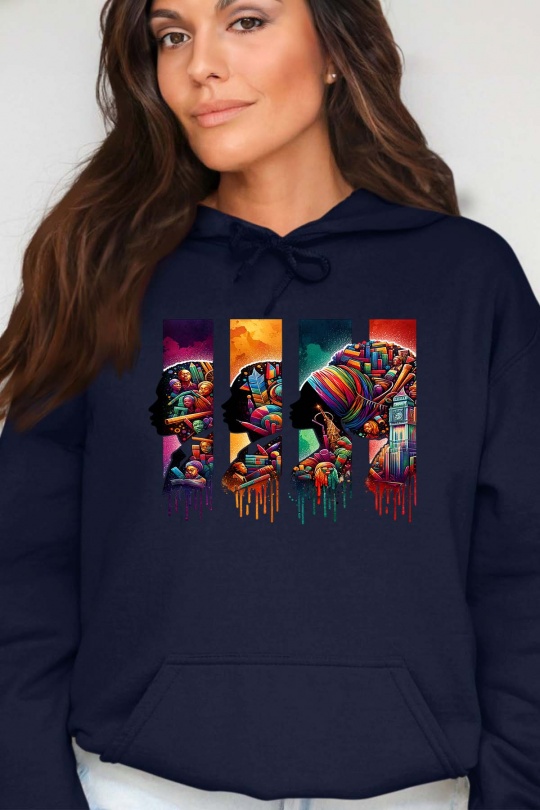 Sweats Femme Blanc Impression A La Demande I.A.L.D COLOR 3 BLACK - SWEAT CAPUCHE FEMME Efashion Paris