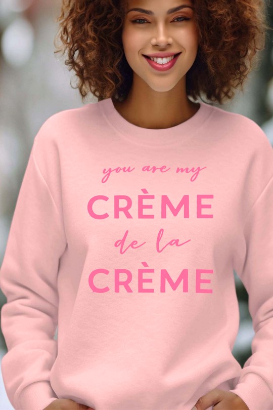 Sweats Femme Gris Impression A La Demande I.A.L.D Creme de la creme - Sweat Col Rond Femme Efashion Paris