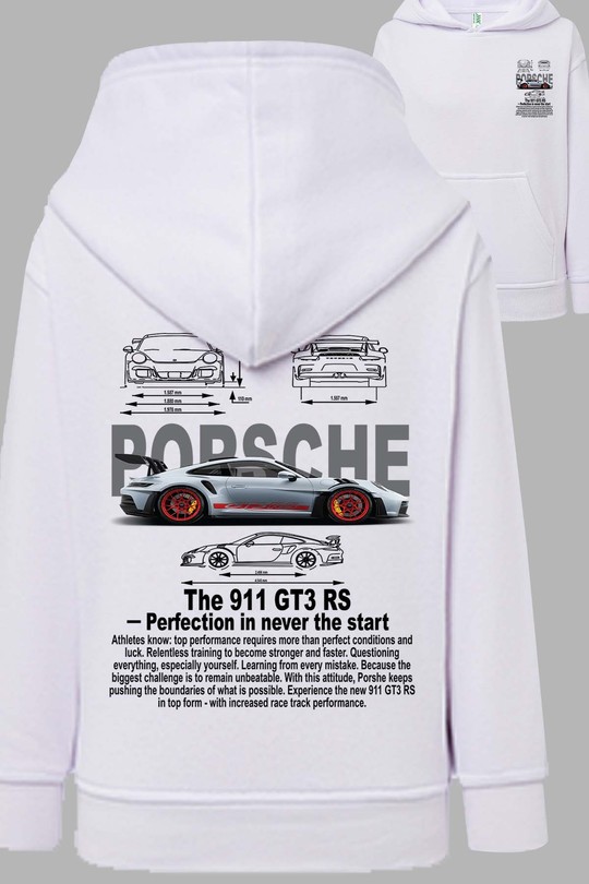 Sweats Femme Bleu ciel Impression A La Demande I.A.L.D Porsche 911 RS - Sweat Capuche Femme AR Efashion Paris