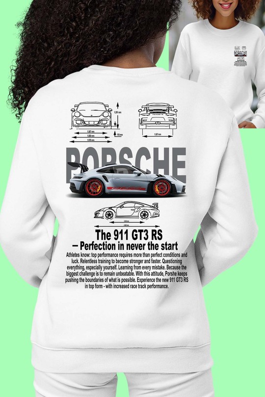 Sweats Femme Gris Impression A La Demande I.A.L.D Porsche 911 RS - Sweat Col Rond Femme AR Efashion Paris