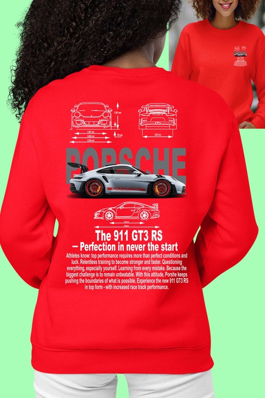 Sweats Femme Gris Impression A La Demande I.A.L.D Porsche 911 RS - Sweat Col Rond Femme AR Efashion Paris