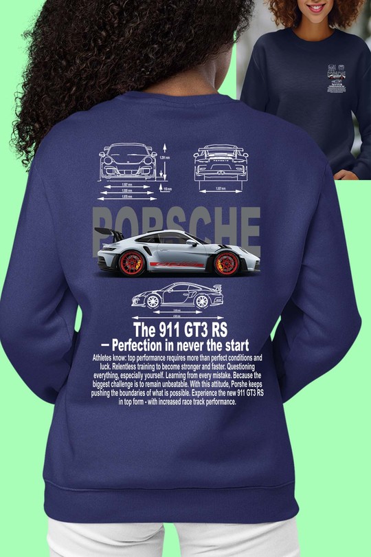Sweats Femme Gris Impression A La Demande I.A.L.D Porsche 911 RS - Sweat Col Rond Femme AR Efashion Paris