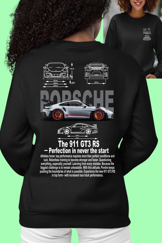 Sweats Femme Gris Impression A La Demande I.A.L.D Porsche 911 RS - Sweat Col Rond Femme AR Efashion Paris
