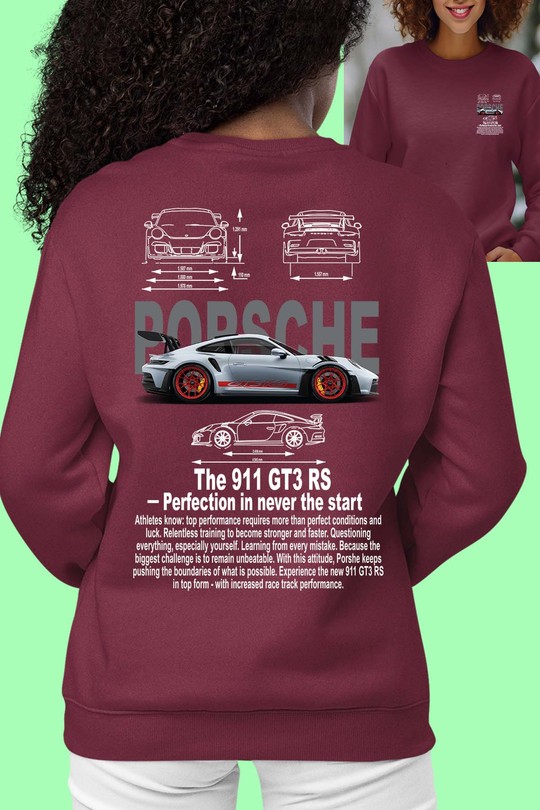 Sweats Femme Gris Impression A La Demande I.A.L.D Porsche 911 RS - Sweat Col Rond Femme AR Efashion Paris