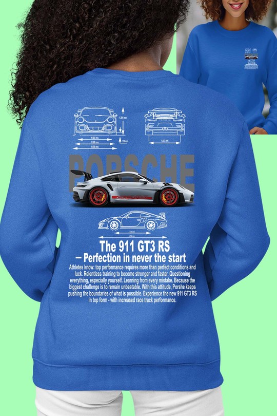 Sweats Femme Gris Impression A La Demande I.A.L.D Porsche 911 RS - Sweat Col Rond Femme AR Efashion Paris