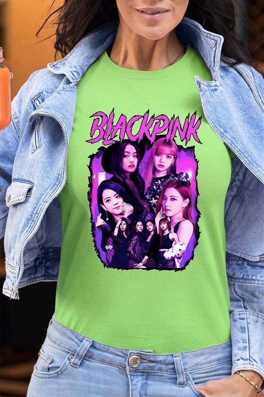T-shirts Femme Bleu ciel Impression A La Demande I.A.L.D Black pink Bootleg 01 - Tshirt Femme - FC Efashion Paris
