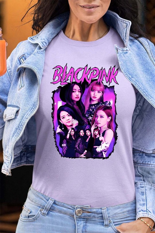 T-shirts Femme Bleu ciel Impression A La Demande I.A.L.D Black pink Bootleg 01 - Tshirt Femme - FC Efashion Paris
